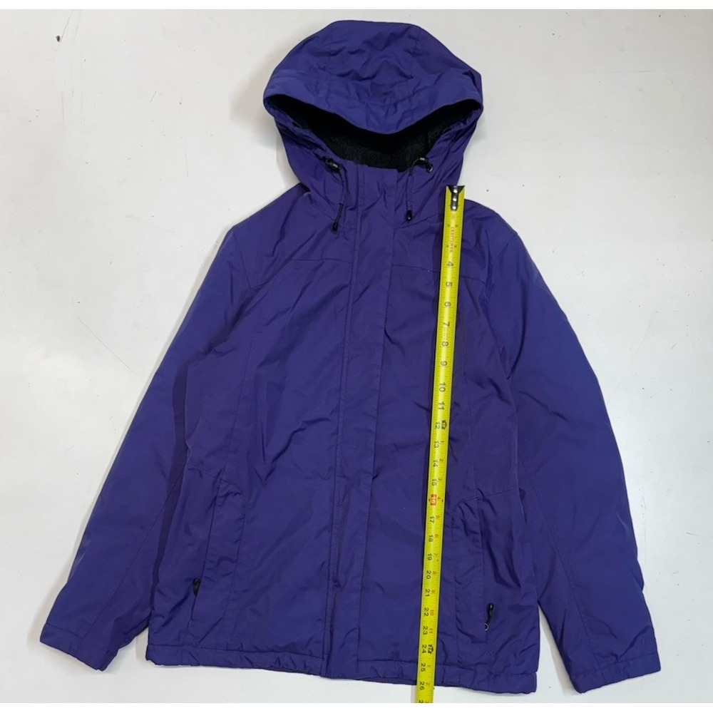 Ll Bean Sherpa Lined Rain Jacket‎ Women's Small Purple Hood Pockets